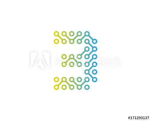 500x400 Digital Circuit Number Icon Logo Design Element
