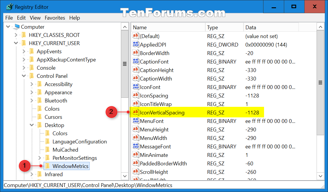 1123x656 Change Desktop Icon Spacing In Windows Tutorials
