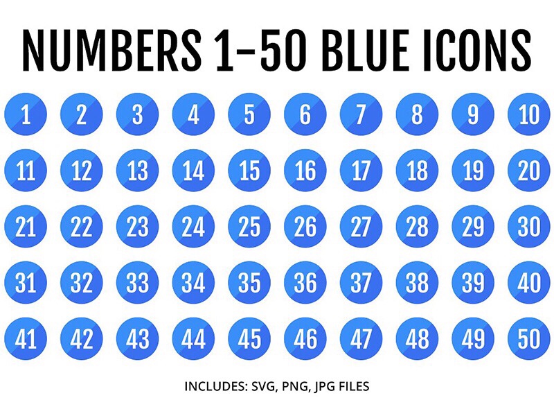 800x600 Numbers Blue Round Flat Icons