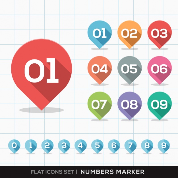 626x626 Number Markers Collection Vector Free Download