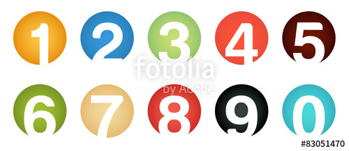 500x216 Set Of Unusual Isolated Number Icons Stock Image And Royalty Free