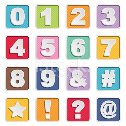 440x440 Square Number Icons Stock Vector