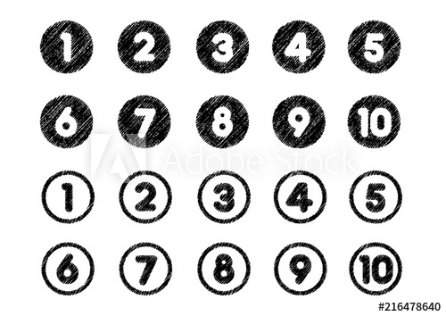 500x354 Chalk Drowing Number Icon Set