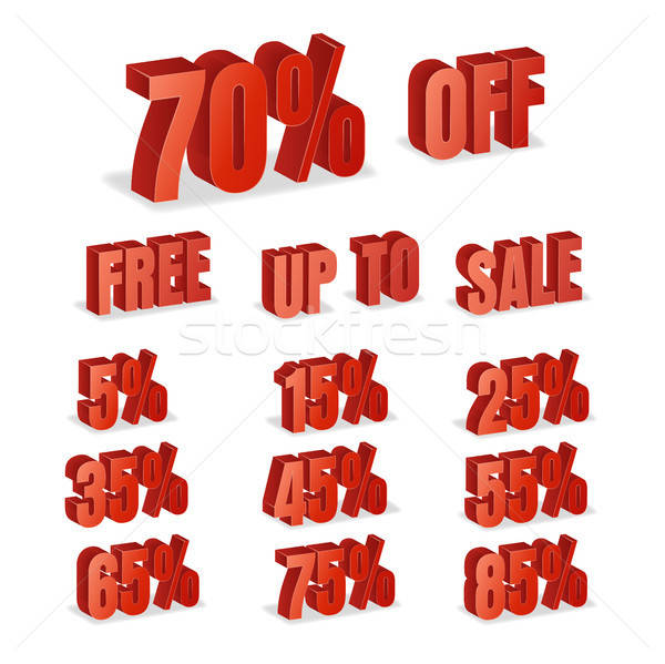 600x599 Discount Numbers Vector Red Sale Percentage Icon Set