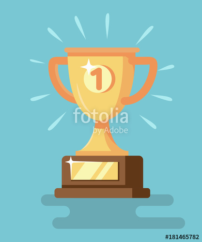 417x500 Trophy Vector Icon With Number One Stock Image And Royalty Free