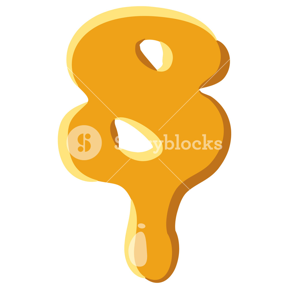 1000x1000 Number From Honey Icon Isolated On White Background Figure