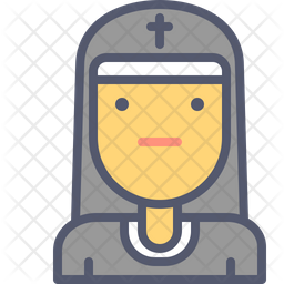 256x256 Nun Icon Of Colored Outline Style