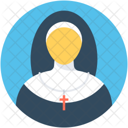 256x256 Nun Icon Of Flat Style