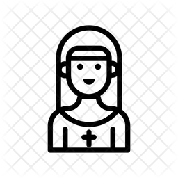 256x256 Nun Icon Of Line Style