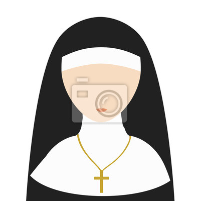 397x400 Nun Flat Vector Isolated