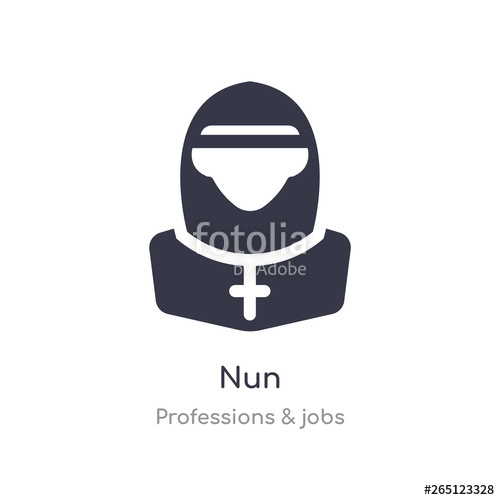 500x500 Nun Icon Isolated Nun Icon Vector Illustration From Professions