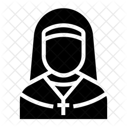 256x256 Catholic Nun Icon Of Glyph Style