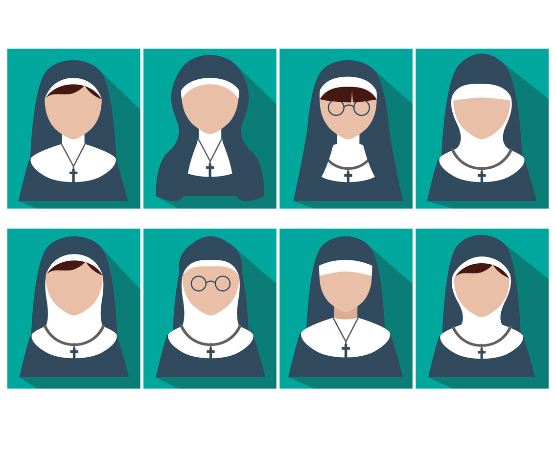 1136x936 Icon Nun Vector Art Graphics