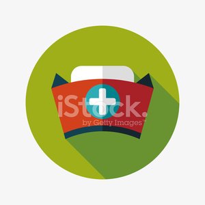 300x300 Nurse Hat Flat Icon With Long Shadow Premium Clipart