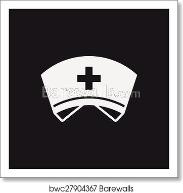 362x382 Nurse Hat Icon, Art Print Barewalls Posters Prints