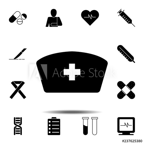 500x500 Nurse Hat Icon Simple Glyph Vector Element Of Medecine Set Icons