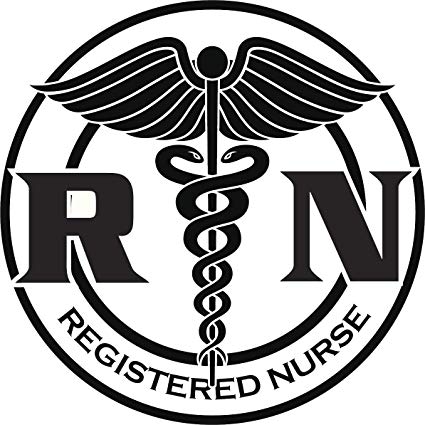 Simple Black And White Registered Nurse Rn Caduceus 425x425 Simple Black And White Registered Nurse Rn Caduceus