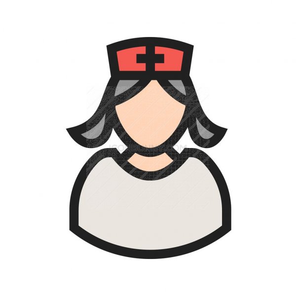 Nurse Line Filled Icon 600x600 Nurse Line Filled Icon