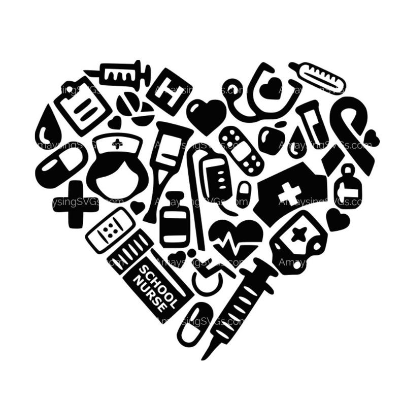 794x794 School Nurse Icon Heart School Nurse School Nurse Etsy