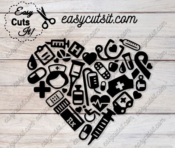 Nurse Icon Heart Dxf, Pdf Plus Easycutsit! 580x491 Nurse Icon Heart Dxf, Pdf Plus Easycutsit!