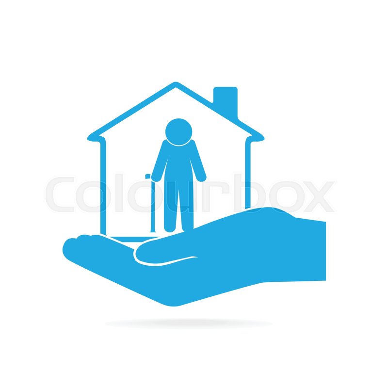 800x800 Nursing Home For Elderly In Hand Icon, Stock Vector Colourbox