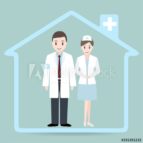 500x500 Doctor And Nurse Icon Nursing Home Icon Medical Care Concept