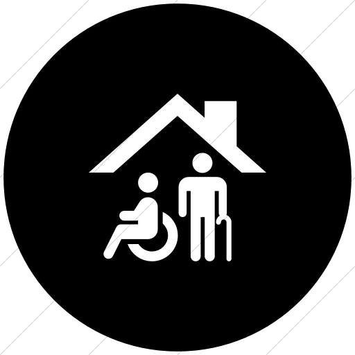 512x512 Iconsetc Flat Circle White On Black Iconathon Nursing Home Icon