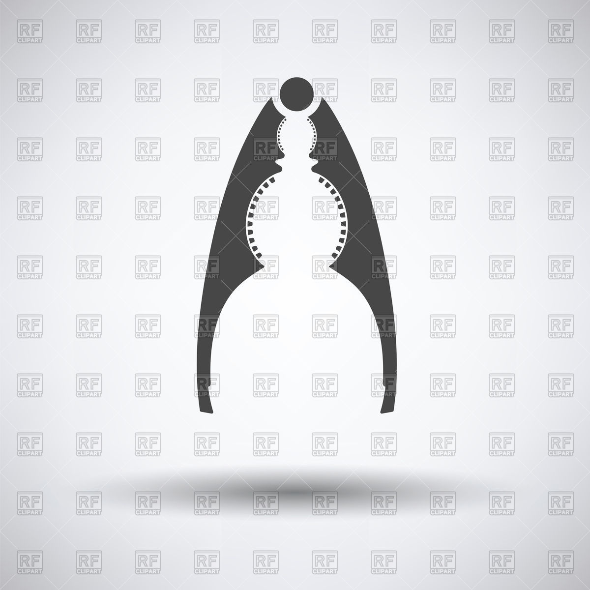 1200x1200 Nutcracker Pliers Icon On A Gray Background With Round Shadow
