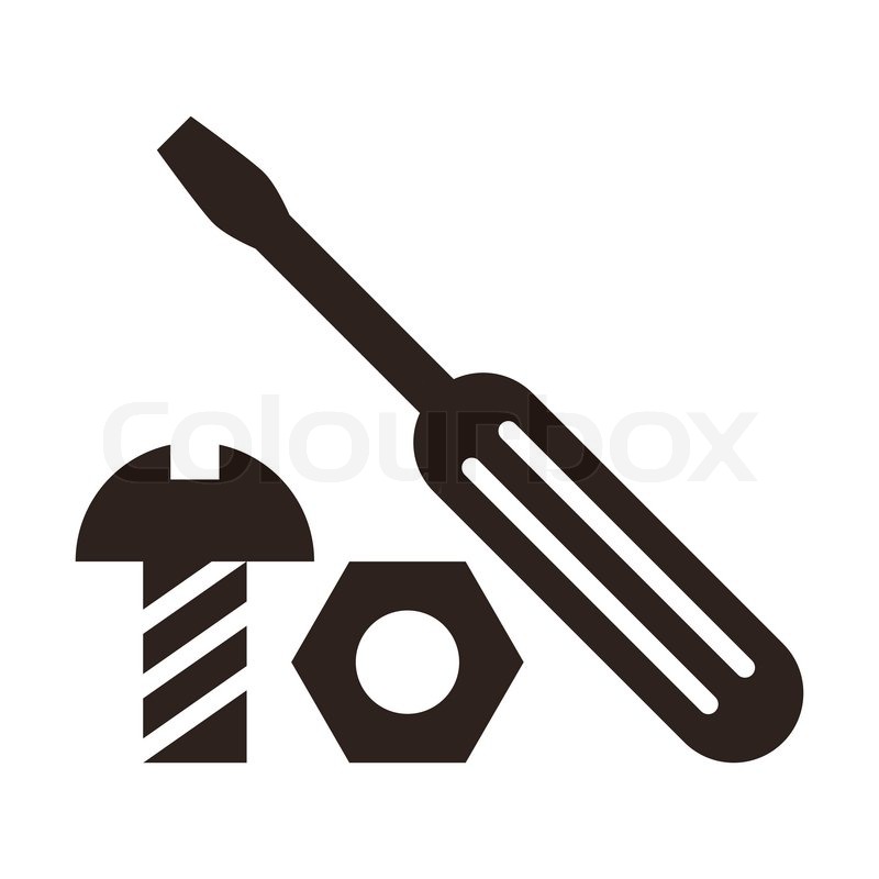800x800 Screwdriver, Nut And Bolt Icon Stock Vector Colourbox