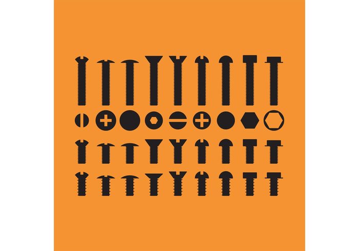700x490 Screws Nuts And Bolts Vector Icons