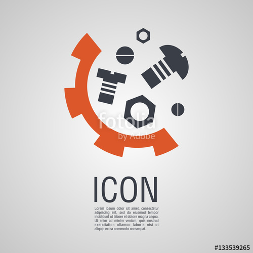 500x500 Vector Icons In The Form Of Nuts And Bolts Gear Wheel Stock