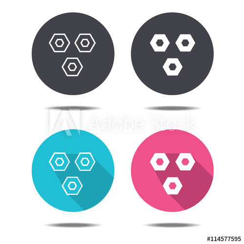 500x500 Icon Black Pink And Blue Nuts And Bolts Vector Design