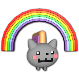 256x256 Nyan Cat And Rainbow Icon