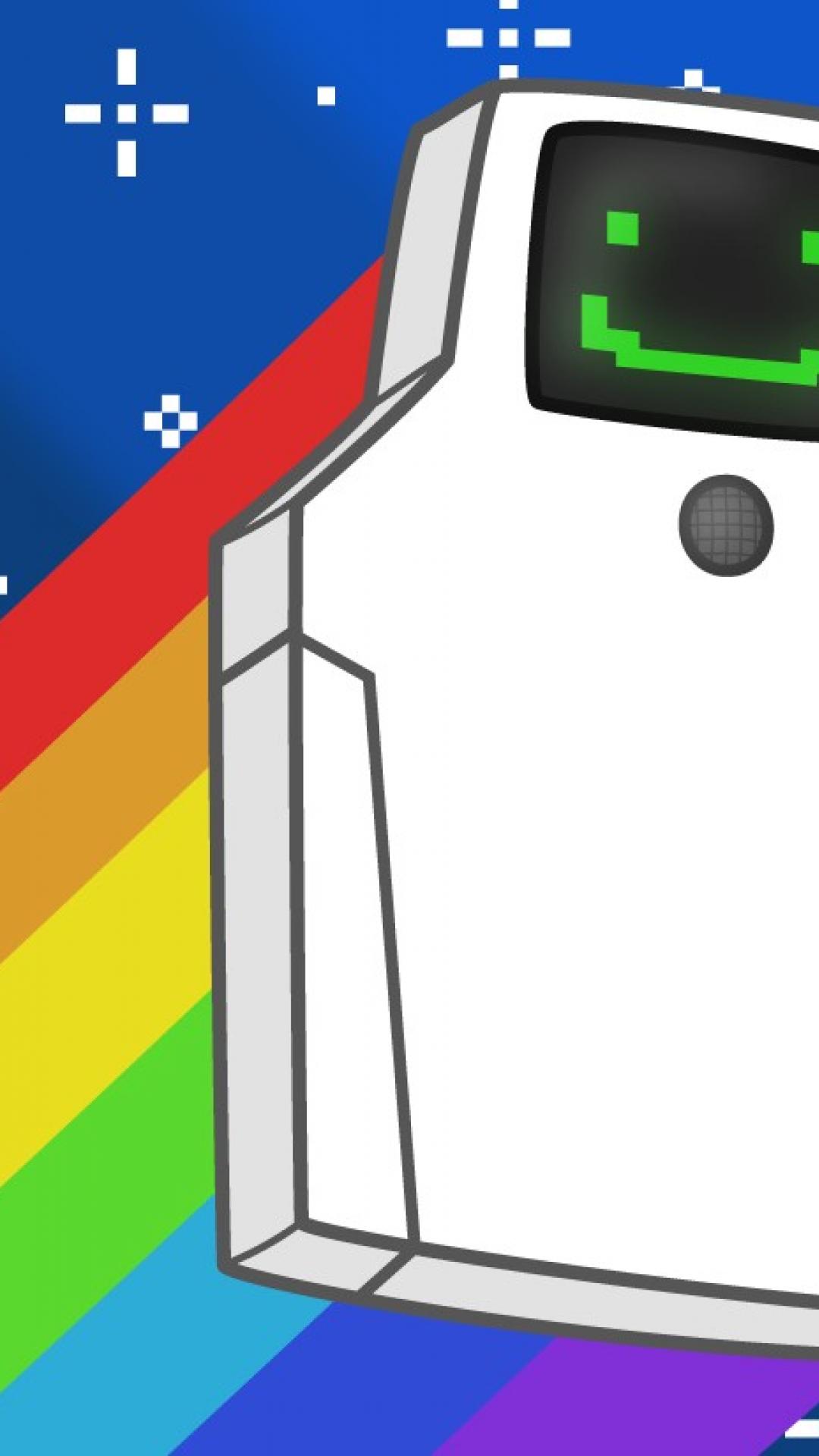 1080x1920 Outer Space Rainbows Superjail Nyan Cat Jailbot Wallpaper