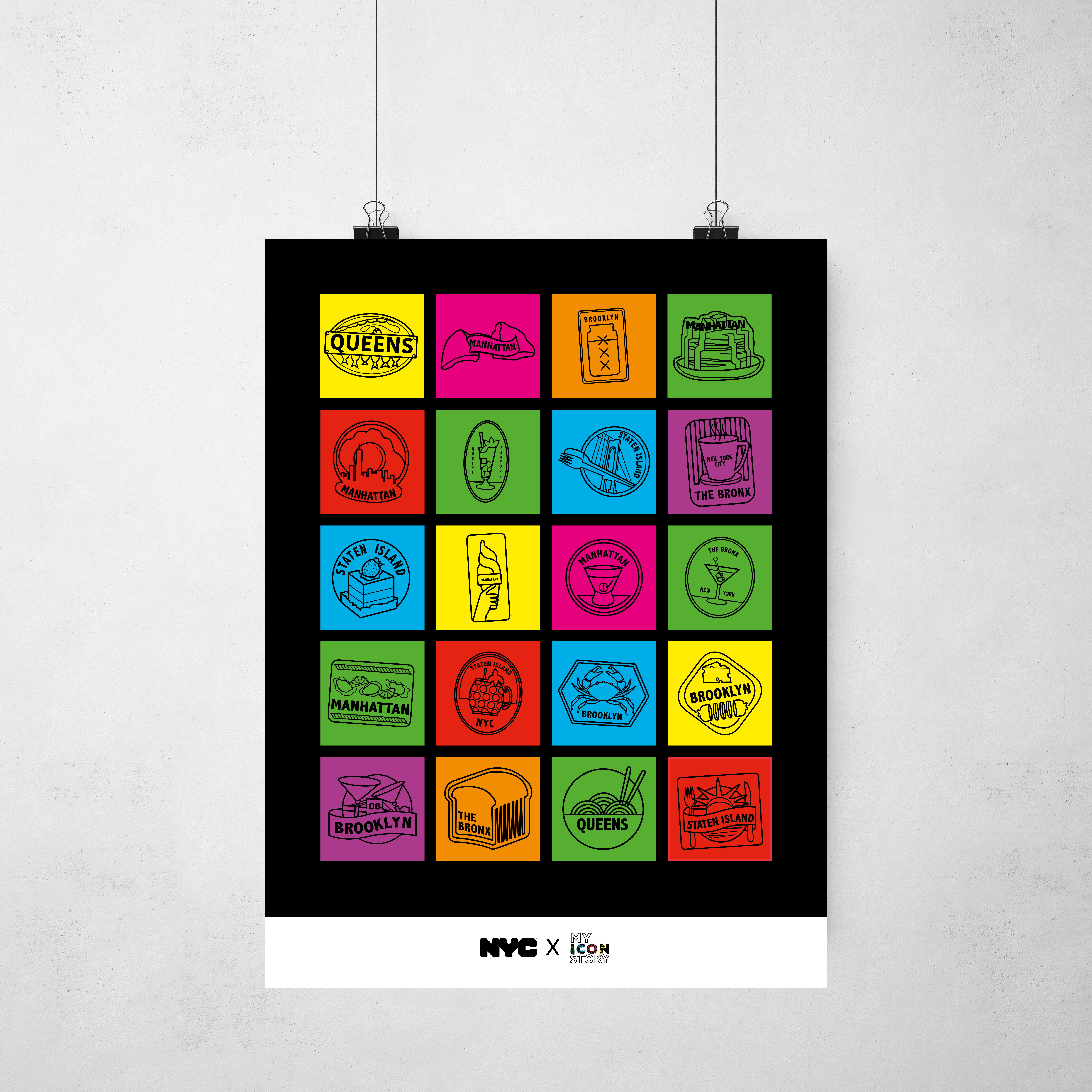 Nyc Food Beverage Icon Poster 7000x7000 Nyc Food Beverage Icon Poster