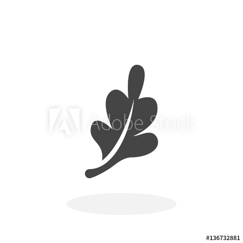 500x500 Oak Leaf Icon Vector Logo On White Background