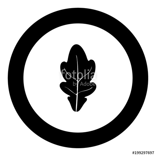 500x500 Oak Leaf Icon Black Color In Circle Stock Image And Royalty Free