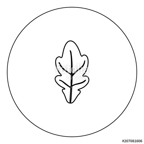 500x500 Oak Leaf Icon Black Color In Circle Vector Illustration Isolated