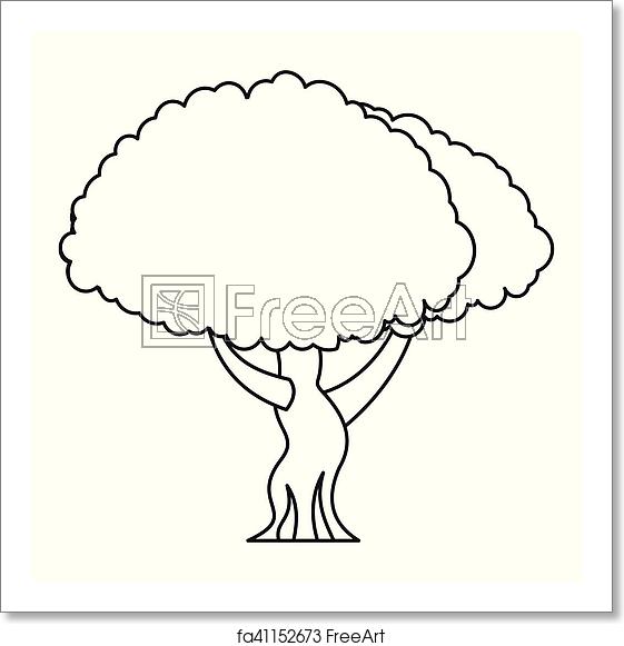 561x581 Free Art Print Of Oak Tree Icon, Outline Style Oak Tree Icon
