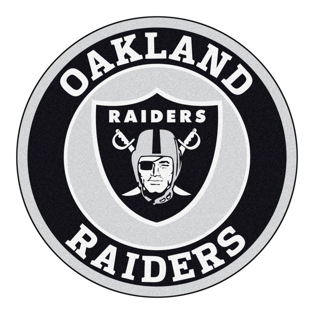 1000x1000 Fanmats Nfl Oakland Raiders Black Ft Round Area Rug