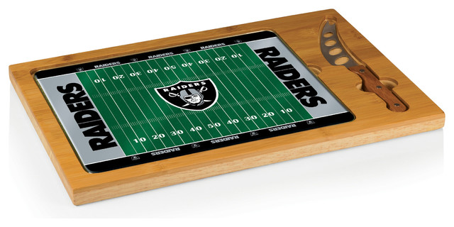 640x320 Oakland Raiders Icon Cutting Board And Tray And Knife Set