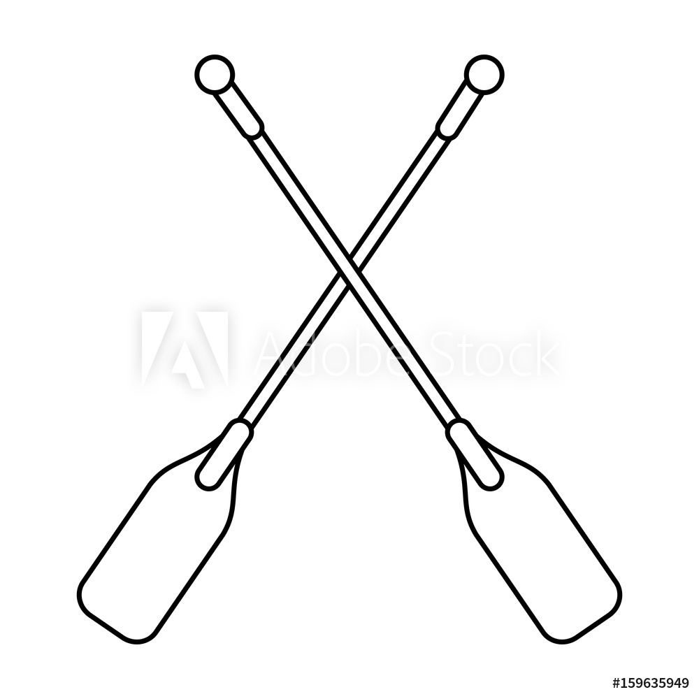 1000x1000 Photo Art Print Boat Oars Icon Image Vector Illustration Design