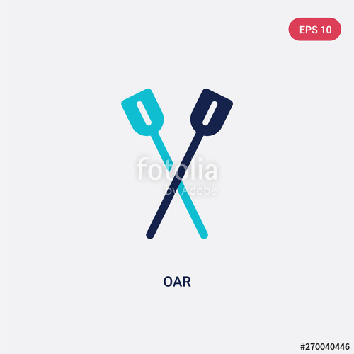 500x500 Two Color Oar Vector Icon From Camping Concept Isolated Blue Oar