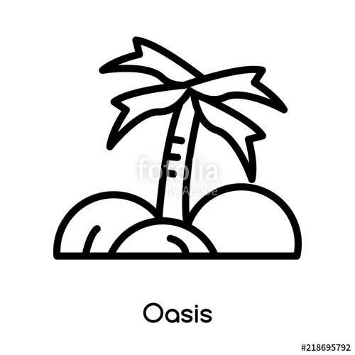 500x500 Oasis Icon Vector Isolated On White Background, Oasis Sign Line