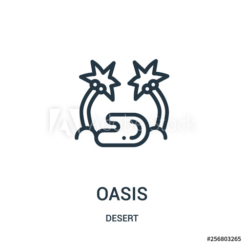 500x500 Oasis Icon Vector From Desert Collection Thin Line Oasis Outline