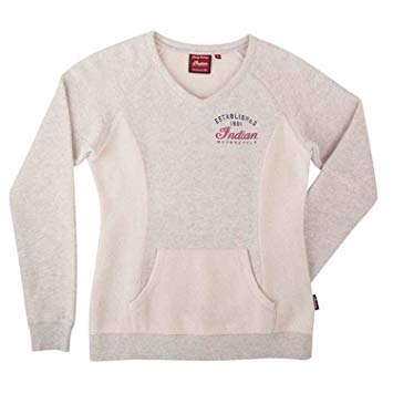 355x355 Indian Motorcycle New Oem Women's Oatmeal Marl Icon Sweat Shirt