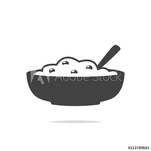 500x500 Bowl Of Oatmeal Icon Vector Isolated