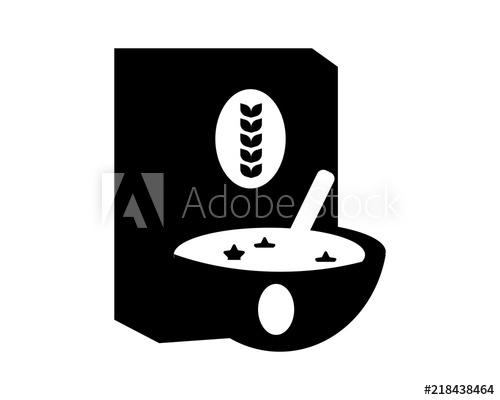 500x400 Black Oatmeal Food Image Vector Icon Logo