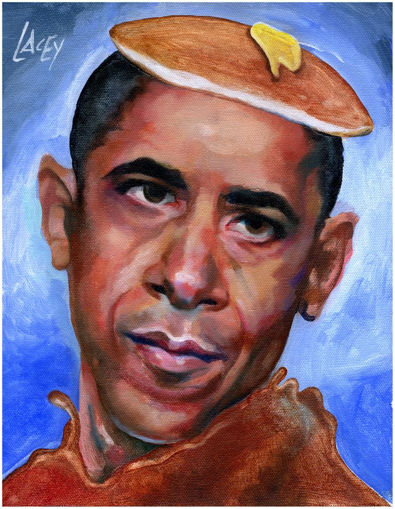 794x1025 Canvas Print President Obama Syrupy Icon Pancake Portrait Etsy