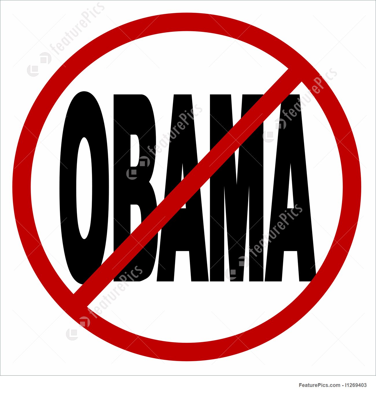 1300x1360 No Obama Icon Stock Illustration